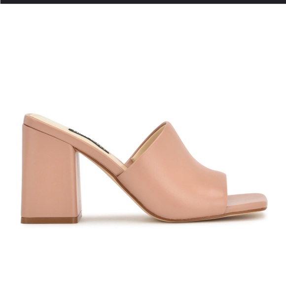 50%off w♥️ Nine West new in box Teice Heeled Slide Sandals block heel 7 - Picture 2 of 10